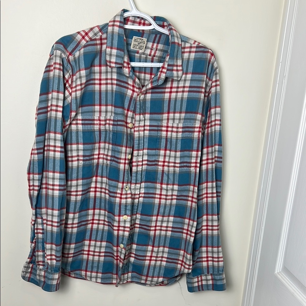 J.crew Plaid Button-Up Shirt Size Large